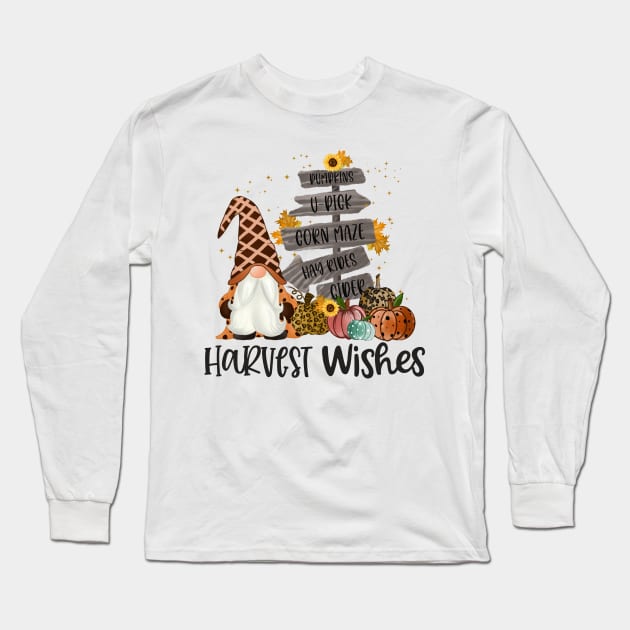 Fall And Thanksgiving wishes Long Sleeve T-Shirt by Marilineandco